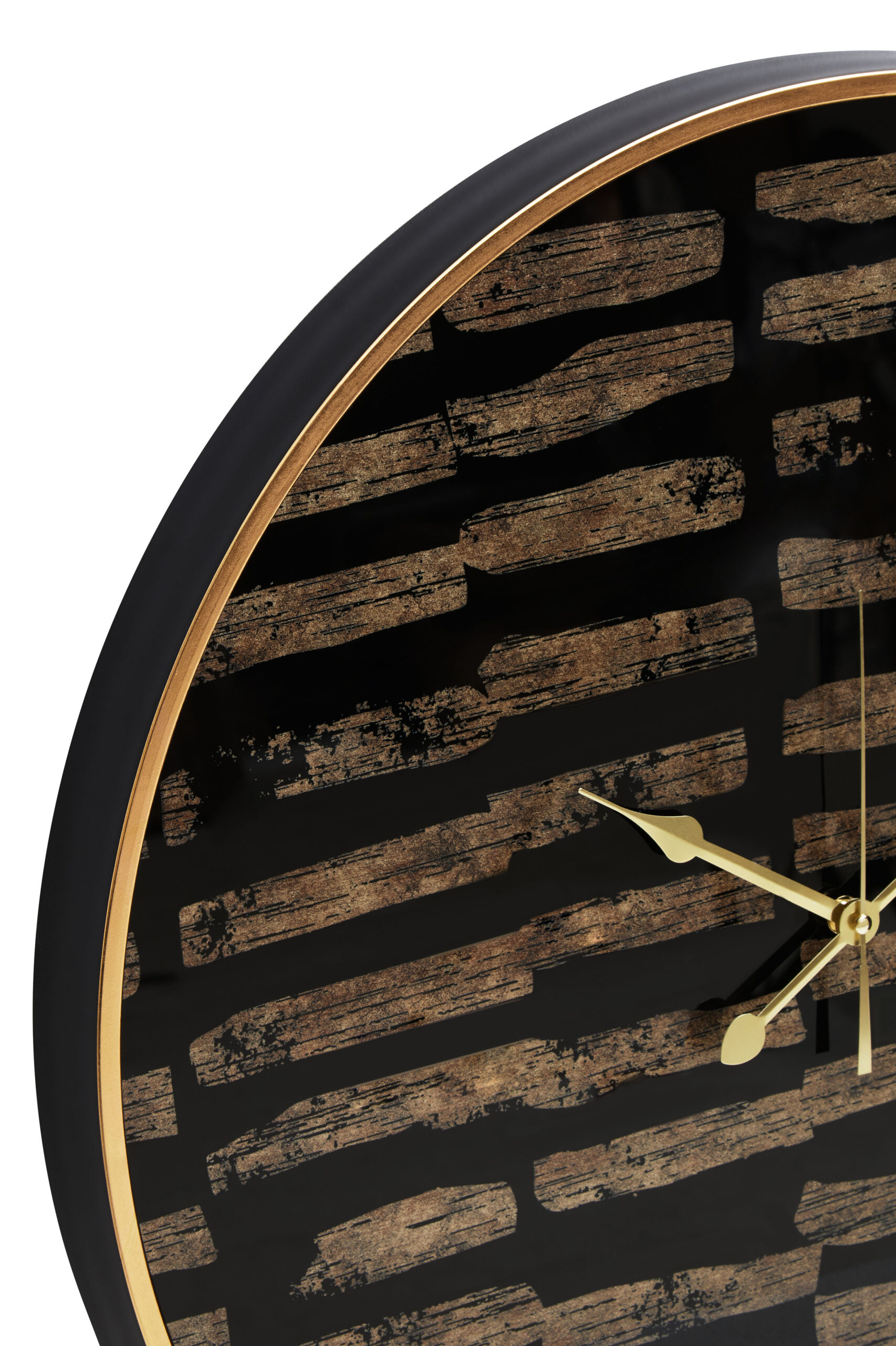 Black and Gold Abstract Art Wall Clock | Jasmine Rose Interiors